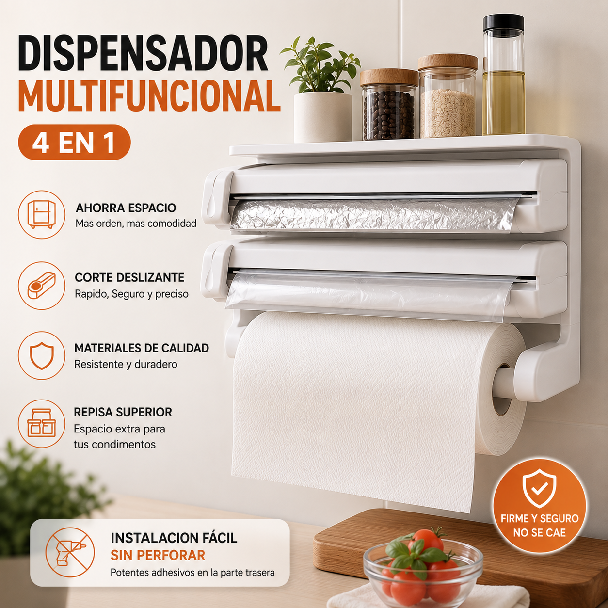 Dispensador Multifuncional 4 En 1, Todo A Tu Alcance